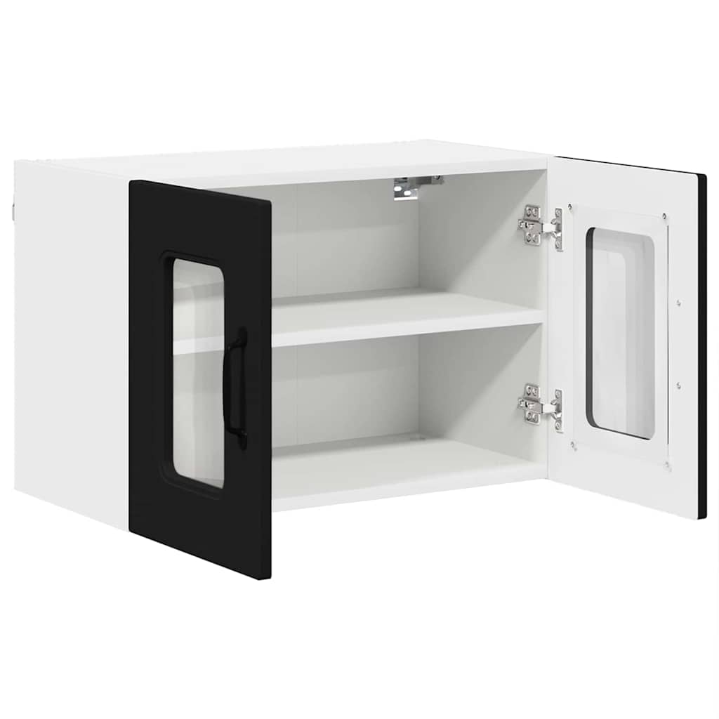 Küchenhängeschrank 2 pcs Schwarz 60 x 31 x 40 cm Holzwerkstoff